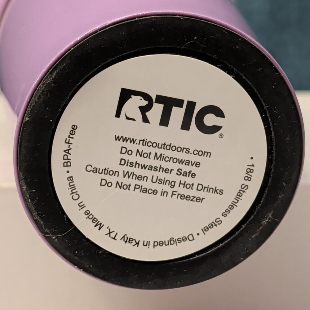 NEW RTIC 20oz Ceramic Lined Tumbler | Lavender Glitter | Everyday Straw Lid - Picture 11 of 16